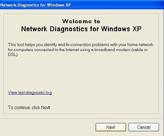 Network Diagnostics for Windows XP