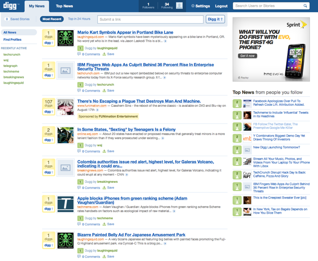 New Digg design gets more personal